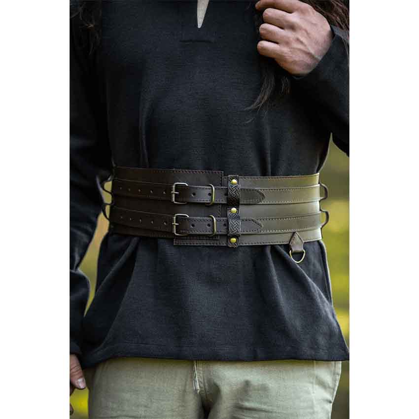 Sif Wide Viking Belt - Dark Brown