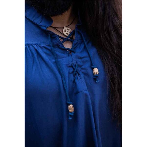 Friedrich Medieval Lace-Up Shirt - Blue