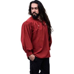 Friedrich Medieval Lace-Up Shirt - Red