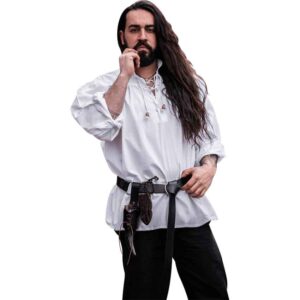 Friedrich Medieval Lace-Up Shirt - White