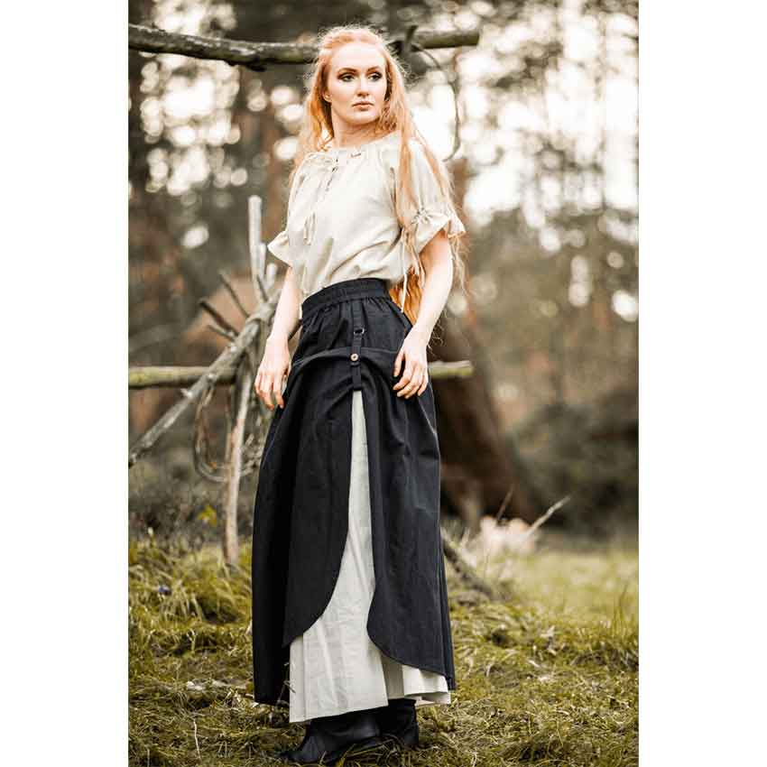 Elise Medieval Layered Skirt - Black/Natural