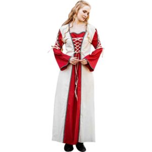 Amalia Medieval Dress - Natural/Red