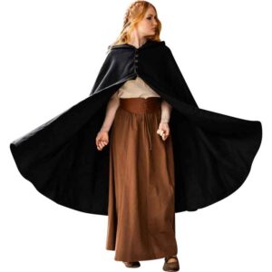 Lady Heidi Medieval Cloak - Black