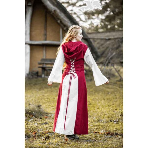 Genefe Medieval Dress - Red/Natural