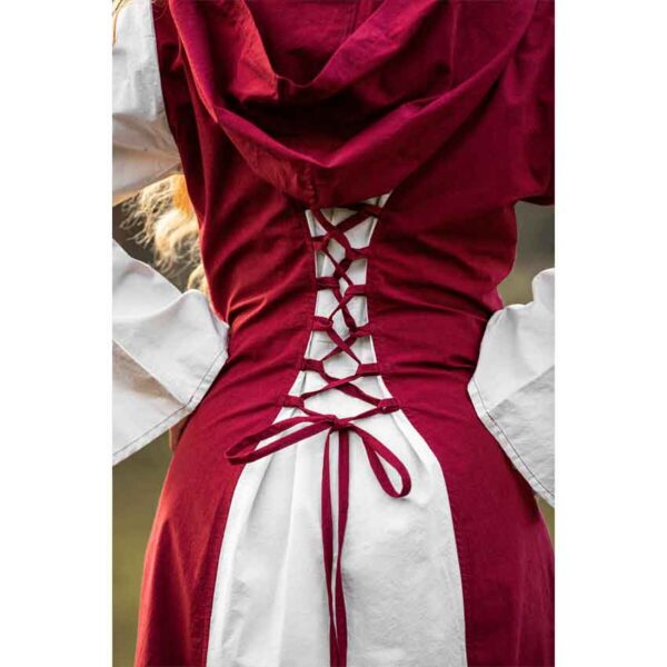 Genefe Medieval Dress - Red/Natural