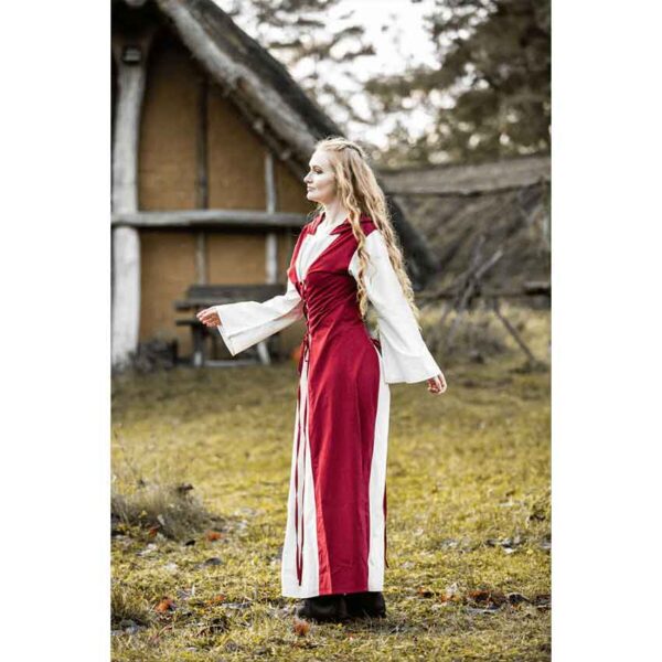 Genefe Medieval Dress - Red/Natural