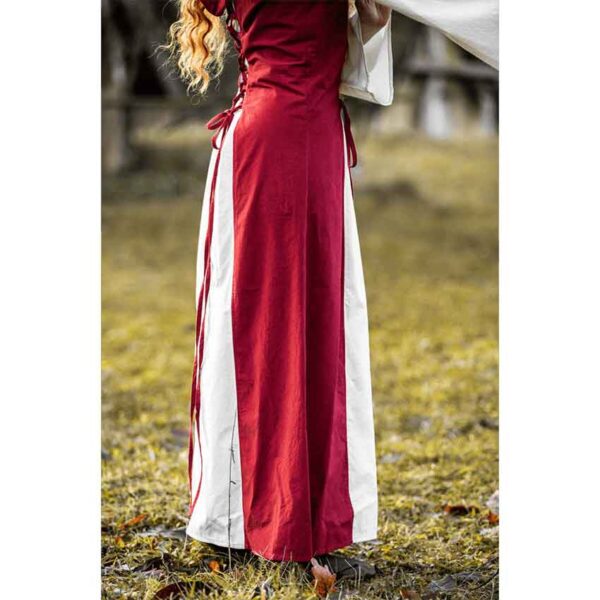 Genefe Medieval Dress - Red/Natural