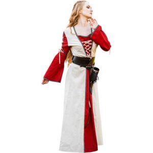 Womens Amalia Medieval Outfit - Red/Natural