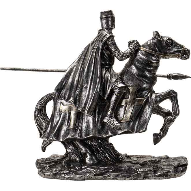 Mounted Templar Knight Lancer Statue