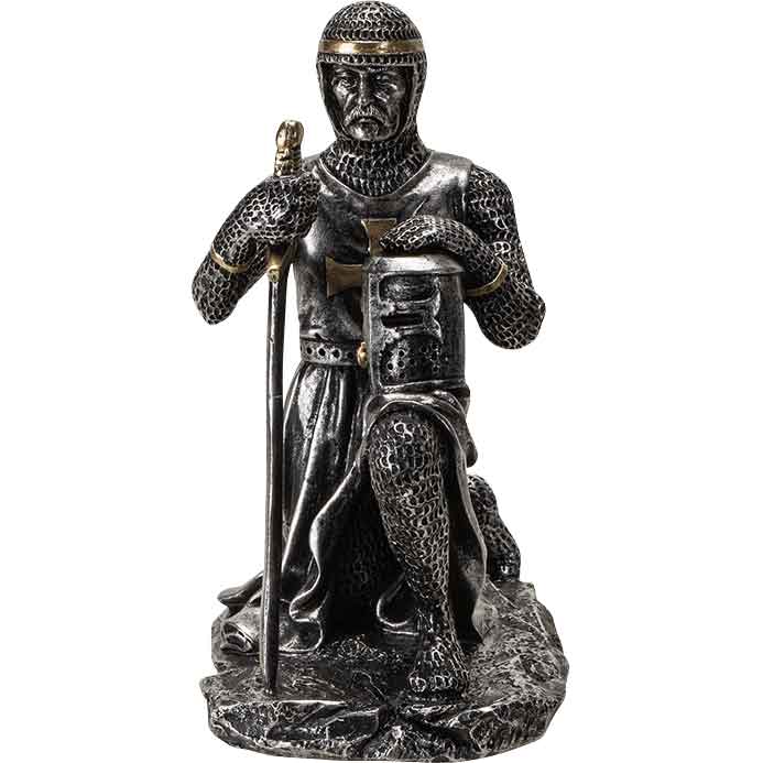 Kneeling Medieval Templar Statue