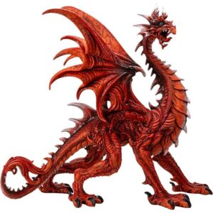 Furious Red Dragon Statue