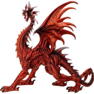 Furious Red Dragon Statue