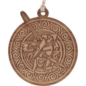 Viking Warrior and Dragon Christmas Ornament