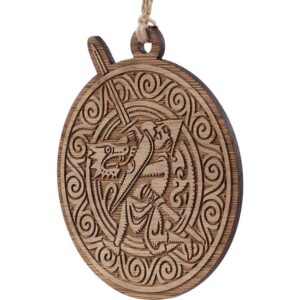 Viking Warrior and Dragon Christmas Ornament