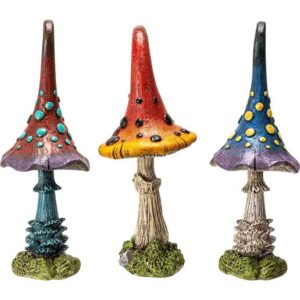 Magical Mushroom Statues - Set of 3